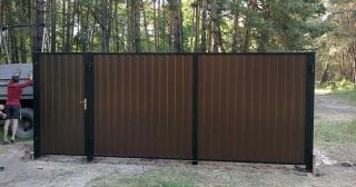 Купить распашные ворота из профнастила Медногорск, цена от 2725 руб.